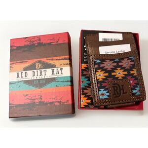 Money Clip Wallet Genuine Leather‎ Red Dirt Hat Co Southwestern Design Wallet